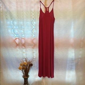 Elegant dark pink Sleeveless Dress